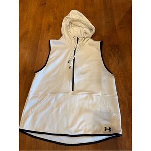 Under Armour White Sleeveless Hoodie Tank Top